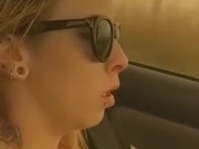 Masturbating on the way to the beach