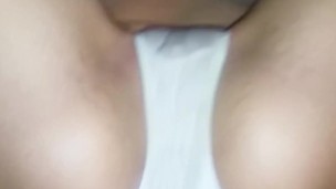 Hot bitch pisses in white panties