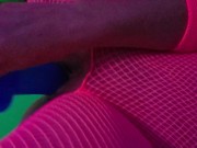 Huge toy feels so good at home rave party