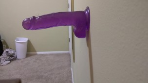 webslut slave whore faye practices deepthroating on dildo