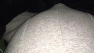 Belly Masturbation! Stomach Bulge makes Me Cum in Grey Sweatpants