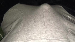 My Belly Bulge makes Me Cum in Grey Sweatpants