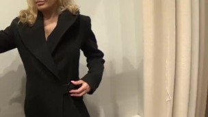 Fingering my pussy in a public changing room