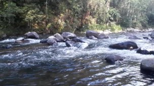 Topless at the river