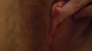 Jacking off a big clit