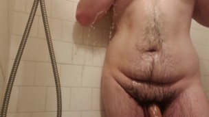Shower play with big cock and fat ass