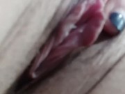 Masturbating my  bushy pinky pussy when i wakew up horny  6/16