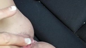 Pussy play in car