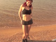 Morning blowjob with cutie teen on the beach. RadkoSports 14/16