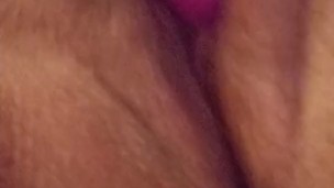 Teen with pink tight pussy masturbates in room creams all over vibrator !