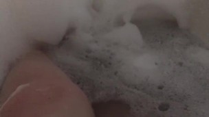 Chubby girl in bubble bath ;)