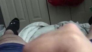 Uncut dick play with cumshot