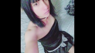 black corset teen shemale masturbation