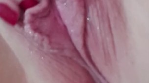 Playing with my wet creamy pussy while the hubby is at work!
