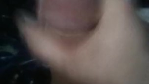 My man stroking his fat cock until he cums
