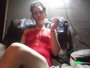 Smoking Jewels, red lingerie smoking