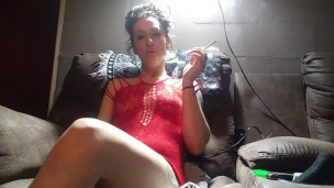 Smoking Jewels, red lingerie smoking