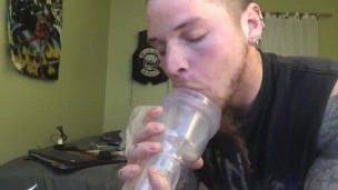big tongue pussy fleshlight lick