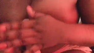 Tiddy job massage from chubby ebony babe