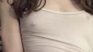 Horny trans girl strip teases and shows her ass