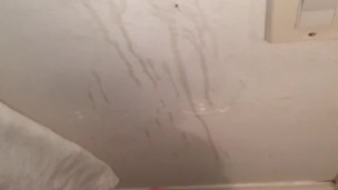 Blowing my white creamy load on the wall