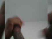 STROKING THICK BLACK DICK - Screenshot 14 of 16 - Cumshot