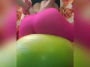 Bouncing Ass On Exercise Ball - Screenshot 5 of 16 - Oiled Ass
