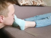 Slave sniffs my socks and sweaty feet - OnlyFans and Fansly: ygfoot 6/16