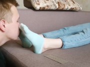 Slave sniffs my socks and sweaty feet - OnlyFans and Fansly: ygfoot 8/16