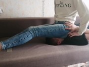 Reverse Headscissors and Facesitting In Jeans - Smothering - Young Goddess - Clips4Sale store 120987 13/16