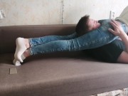 Reverse Headscissors and Facesitting In Jeans - Smothering - Young Goddess - Clips4Sale store 120987 2/16