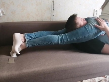 Reverse Headscissors and Facesitting In Jeans - Smothering - Young Goddess - Clips4Sale store 120987