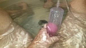Playin in the tub with my penis pump.. Nice way to start a weekend.