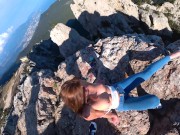 Risky Public fuck on a cliff. Amateur Mia Bandini 2/16