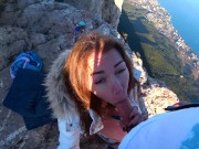 Risky Public fuck on a cliff. Amateur Mia Bandini 7/16