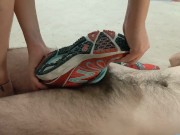 Sockjob with sporty socks after running + Sneaker shoejob and shoefuck 6/16