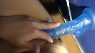 Ftm teen riding suction cup dildo
