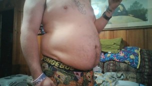 Belly Inflation in Character Underwear