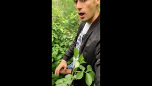 Own precum tasting outdoor