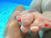 GINGER MERMAID UNDERWATER FOOTJOB POV | Perfect Soles Long Toes Red Nails 16/16