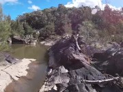 Public Nude and Pissing at the River