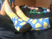 Trying on different socks, tickling and foot worship 10/16