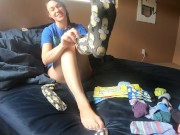 Trying on different socks, tickling and foot worship 2/16