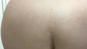 Big booty BBW rides her white dildo