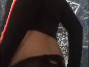 EBONY MILF SHAKES BOOTY, FLASHES TITS THEN SHOWS OFF BEAUTIFUL PINK PUSSY 7/16