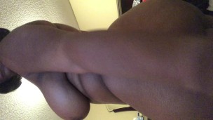 Ebony girl ass clapping while mom in the next room