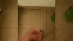 Watch me stroke my hard cock in the shower