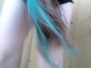 Practicing my Distance Peeing Outside 8/16