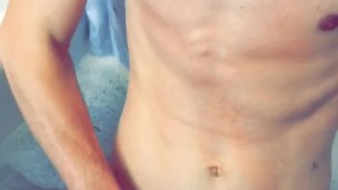 Guy gets wet in the bath
