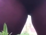 Shy girl pees in public